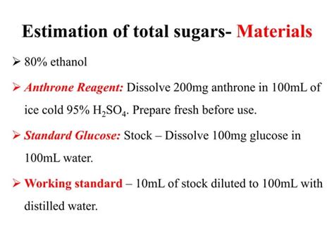 total sugar estimation methods.